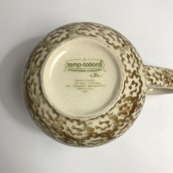 Temp-tations By Tara Old World Brown Cranberry 12 Oz Coffee Tea Mug Cup - Picture 5 of 13